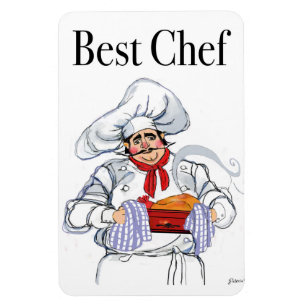 Best Fat French Chef Magnet by Artist