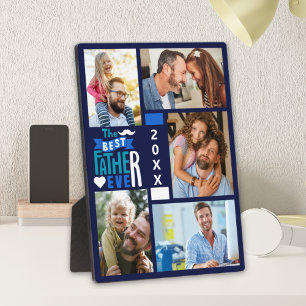 Best Father ever Collage 5photos children's Plaque