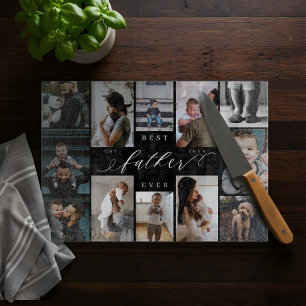 Best Father Ever Father's Day 12 Photo Collage Cutting Board