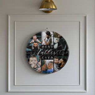 Best Father Ever   Father's Day 6 Photo Collage Dartboard