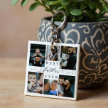 Best Father Ever | Father's Day 6 Photo Collage Key Ring<br><div class="desc">Celebrate your dad's unwavering love and cherished moments with our Best Father Ever Photo Collage Keychain. This personalized keychain serves as a perfect gift for Father's Day, birthdays, or any occasion to honor the special father in your life. Designed with simplicity and elegance, this keychain features a photo collage grid...</div>