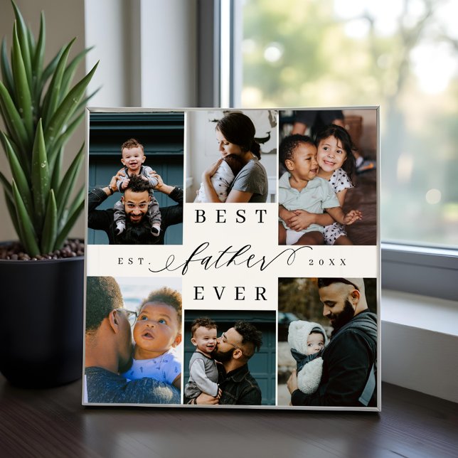 Best Father Ever | Father's Day 6 Photo Collage Plaque (Best Father Ever | Father's Day 6 Photo Collage Plaque)