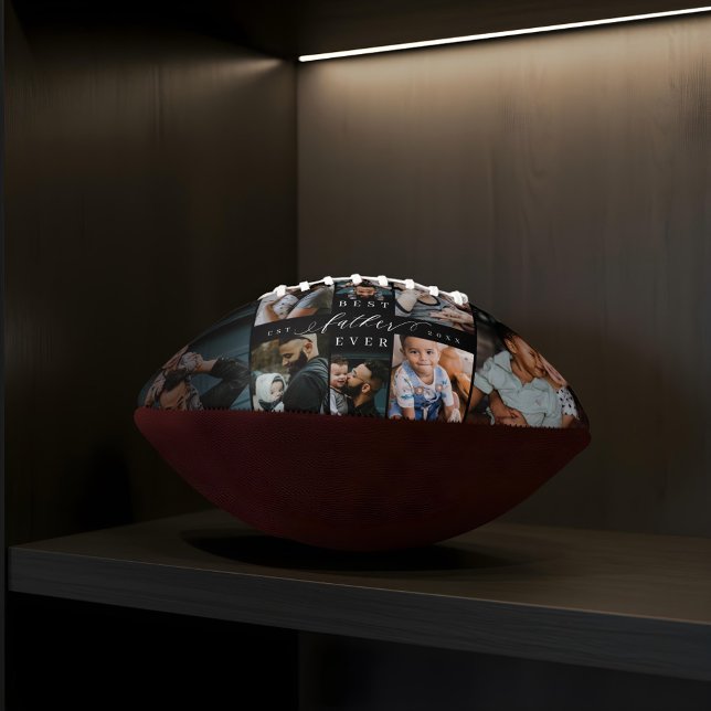 Best Father Ever | Father's Day 8 Photo Collage American Football (Best Father Ever | Father's Day 8 Photo Collage Football)