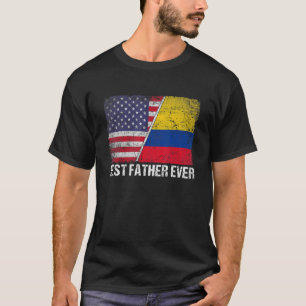 Best Father Ever Father's Day Colombia Us Flag T-Shirt