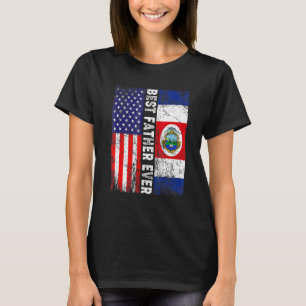 Best Father Ever  Father's Day Costa Rica Us Flag T-Shirt
