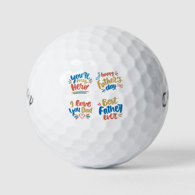 Best Father Ever Golf Balls (Front)