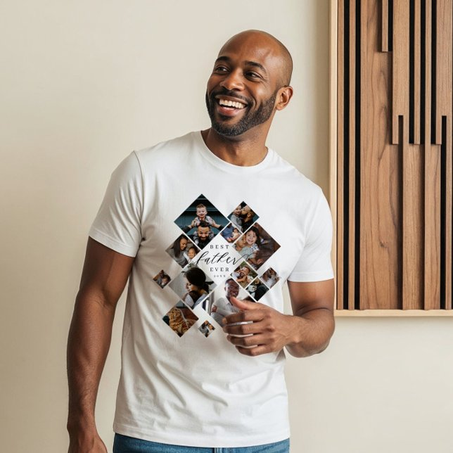 Best Father Ever Modern Photo Collage Personalised Tri-Blend Shirt (Best Father Ever Modern Photo Collage Personalized Tri-Blend Shirt)
