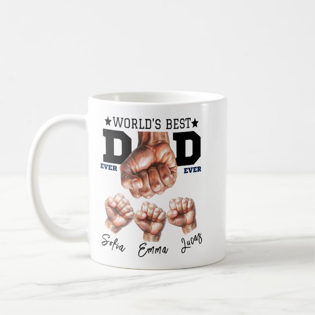 Best Father Ever Mug – Personalised Father’s Day (Left)