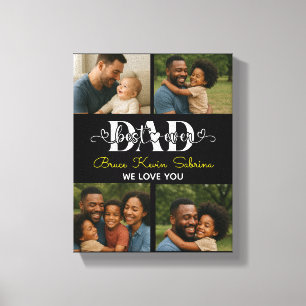 Best Father Ever Personalised Photo Collage Canvas Print