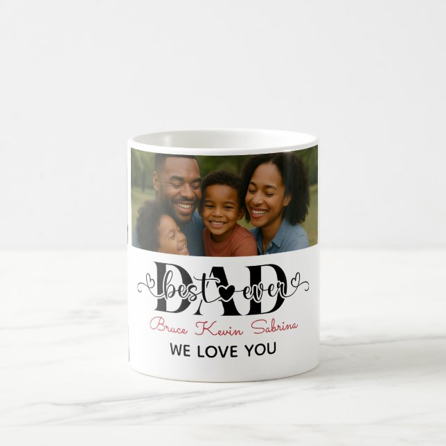 Best Father Ever Personalised Photo Collage Coffee Mug (Center)