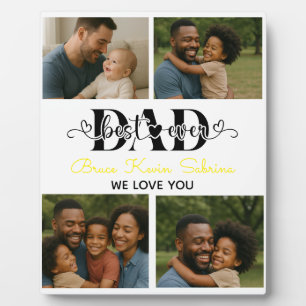 Best Father Ever Personalized Photo Collage Plaque