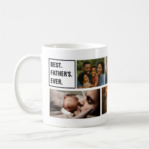 Best Father Ever Photo Collage and Custom Text Coffee Mug