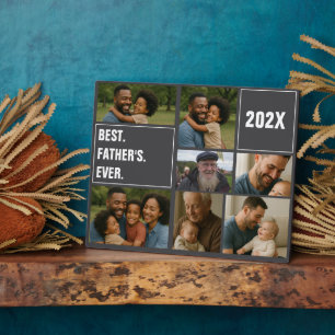Best Father Ever Photo Collage and Custom Text Plaque