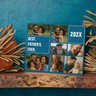 Best Father Ever Photo Collage and Custom Text Plaque
