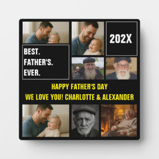 Best Father Ever Photo Collage and Custom Text Plaque