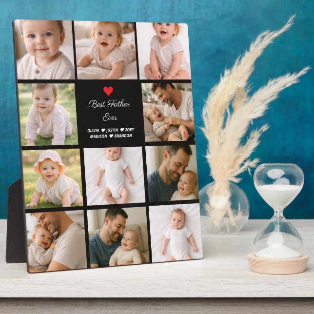 Best Father Ever Photo Collage | Personalised  Plaque (Side)