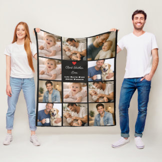 Best Father Ever Photo Collage | Personalized  Fleece Blanket