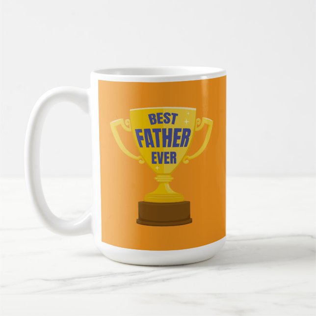 Best Father Ever Retro Trophy Cup for Dad Colourfu (Left)