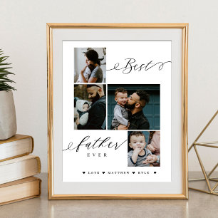 Best Father Ever Script   Father's Day Keepsake Poster