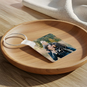 Best Father Ever Script Fathers Day Photo Keepsake Key Ring