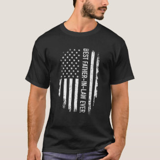 Best father in law ever US american vintage flag  T-Shirt