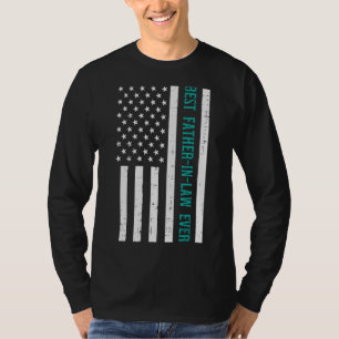 Best Father In Law Ever Us Flag Vintage Fathers Da T-Shirt