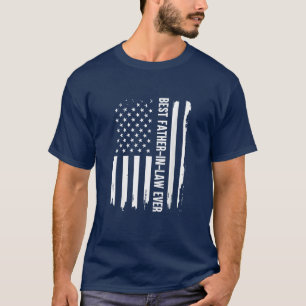Best Father-in-Law Ever USA American Flag T-Shirt