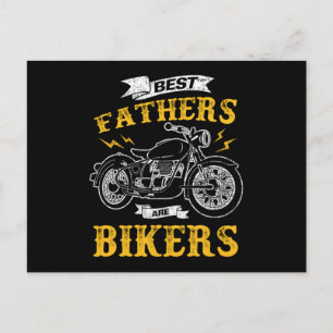 Best Fathers Are Bikers Bike Biker Dad Daddy Motoc Postcard