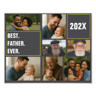 Best father's Ever Photo Collage and Custom Text