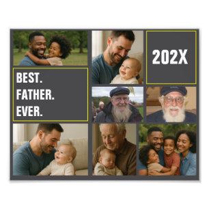 Best father's Ever Photo Collage and Custom Text Print