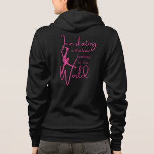 Best feeling - hot pink sparkle ice skating jacket hoodie