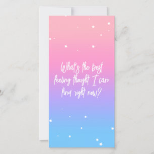 Best Feeling Though Pastel Gradient Bookmark Card