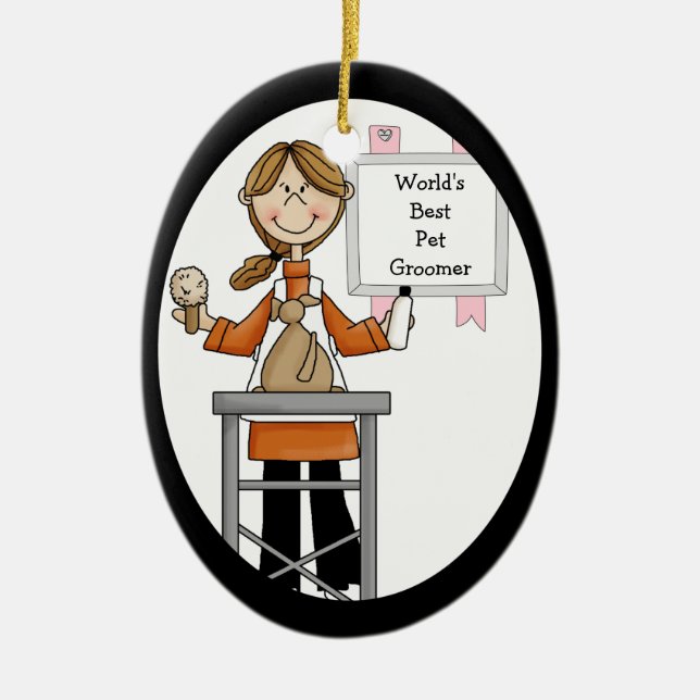 Best Female Pet Groomer Ornament (Front)
