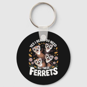 Best Ferret Art For Men Women Kids Pet Ferret Love Key Ring