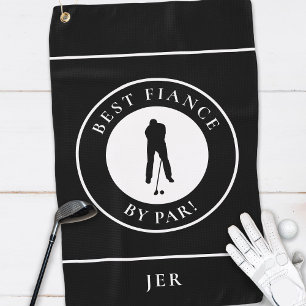 Best Fiance By Par Golfer Monogram Golf Towel