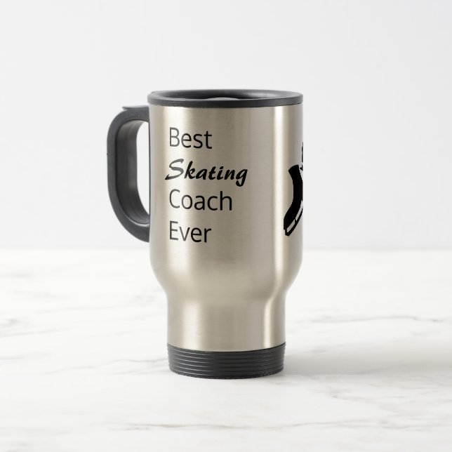 Best figure skating coach ever Travel Mug - black (Front Left)