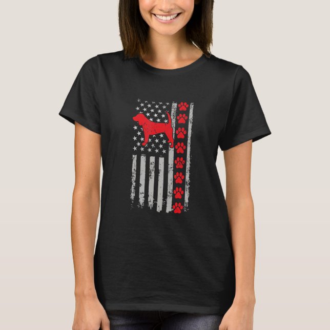 Best Firefighter Cheagle Mum Dad Ever Us Flag Dog  T-Shirt (Front)