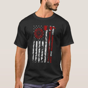 Best Firefighter Dad Ever American Flag Fireman Fa T-Shirt