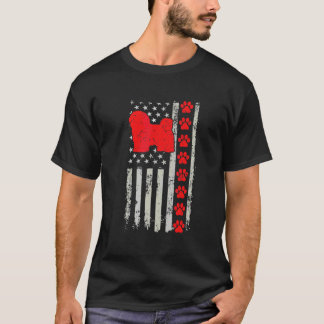 Best Firefighter Havanese Mum Dad Ever Us Flag Dog T-Shirt