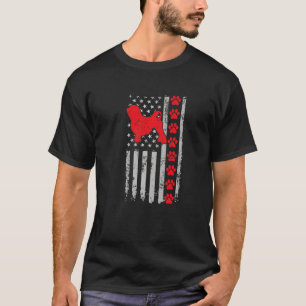 Best Firefighter Lowchen Mom Dad Ever Us Flag Dog  T-Shirt