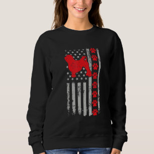 Best Firefighter Lowchen Mum Dad Ever Us Flag Dog Sweatshirt