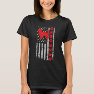 Best Firefighter Maltipoo Mum Dad Ever Us Flag Dog T-Shirt
