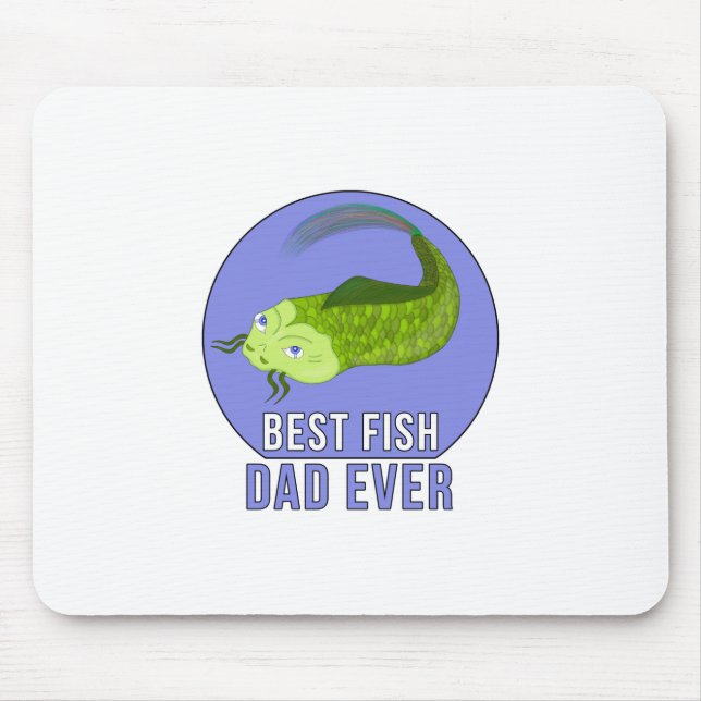 Best Fish Dad Ever Mouse Mat (Front)