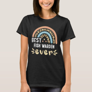 Best Fish Warden Ever Leopard Rainbow Mum T-Shirt