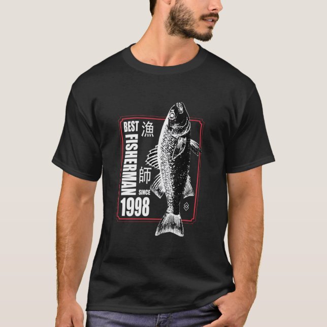 Best Fisher Since 1998 Fishing 25Th 25 T-Shirt (Front)