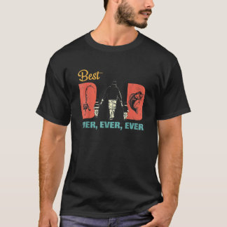 Best Fishing Dad Ever Fisherman Vintage Fathers Da T-Shirt