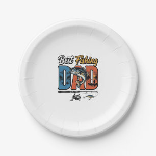 Best Fishing Dad Vintage Engraving Shirt Design_1 Paper Plate
