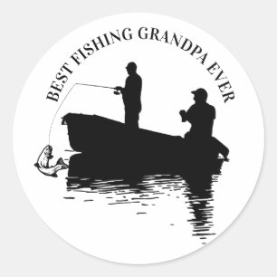 Best Fishing Grandpa Ever Father's Day Grandfather Classic Round Sticker