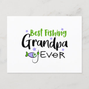 Best Fishing Grandpa Ever Father's Day Grandfather Postcard