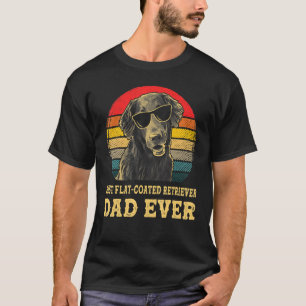 Best Flat Coated Retriever Dad Ever Dog  Retro Vin T-Shirt